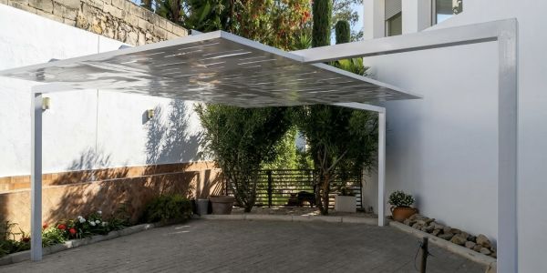 Pergola acier — Villa Meknès