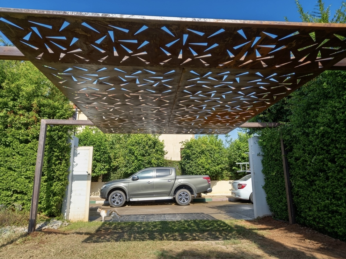 22Pergola acier sur mesure — Villa Maroc