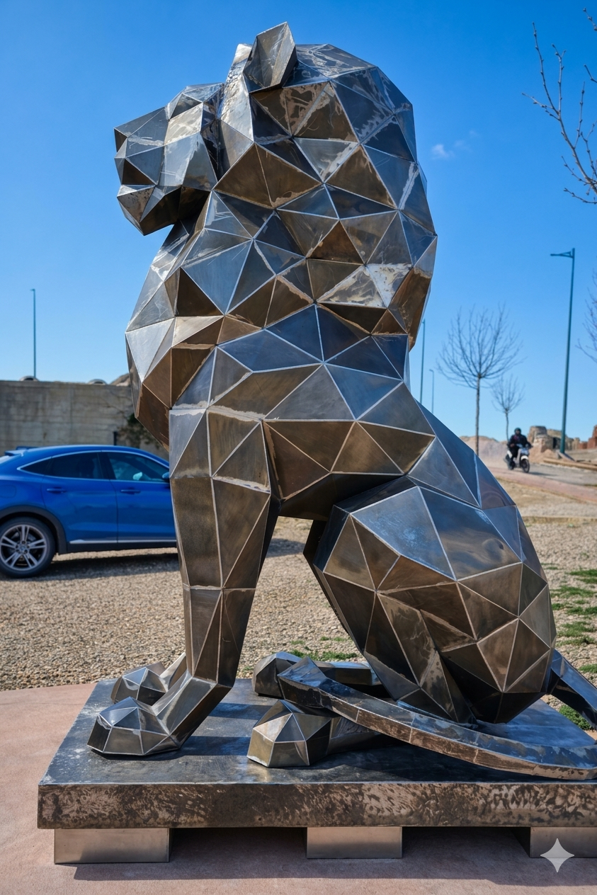 22Statue art métallique décoration LION — Maroc
